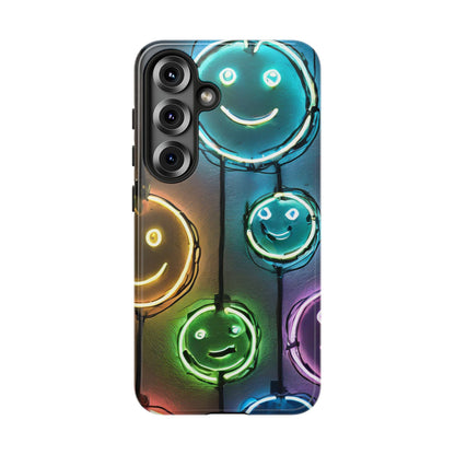 Colorful Neon Smiley Face Phone Case - Tough & Stylish Protection