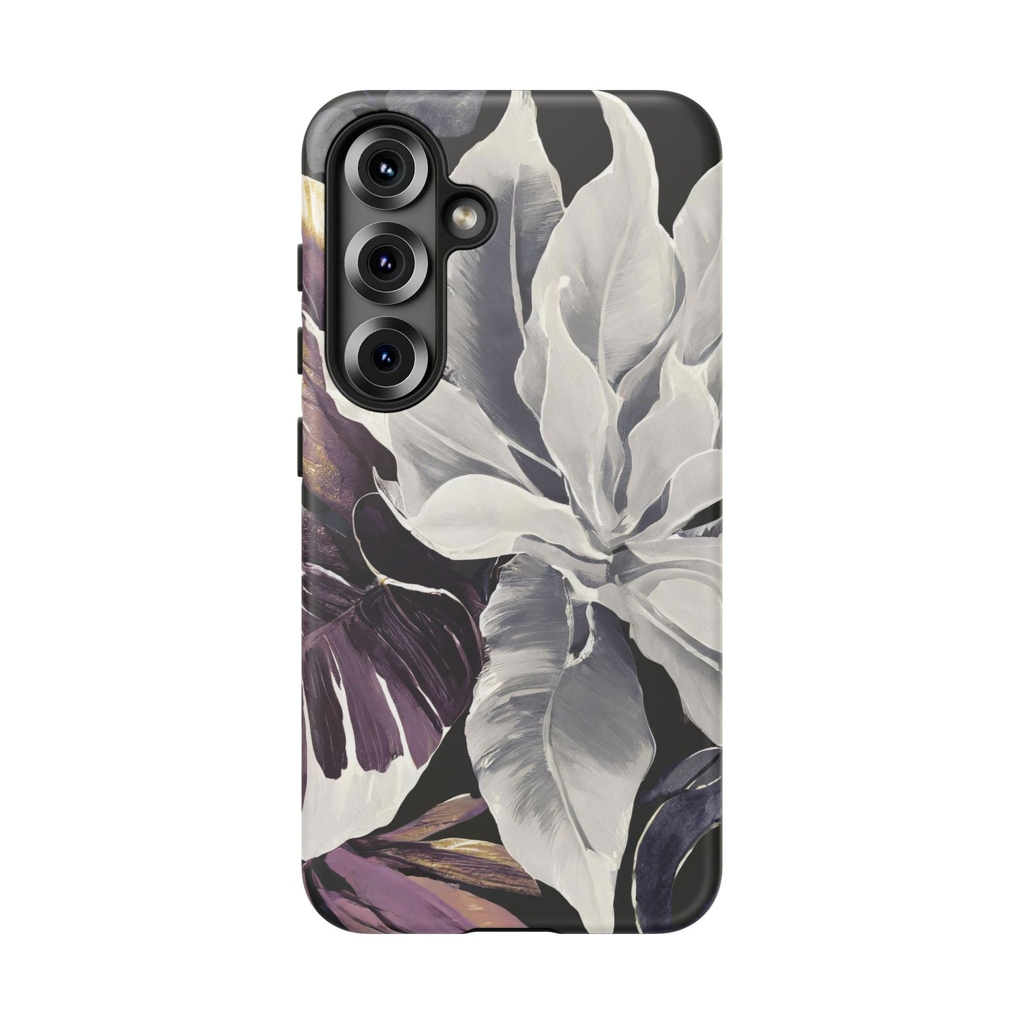 White & Plum Floral Tough Phone Case