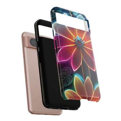 Vibrant Neon Flowers Tough Phone Case