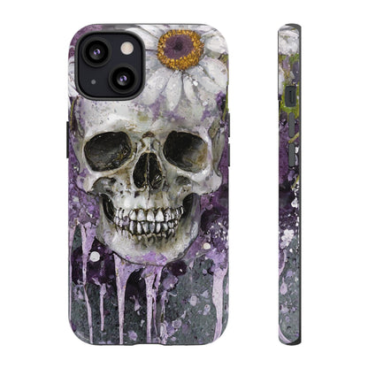 Plum Skull and Daisy Tough Phone Case