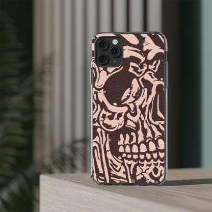 Gothic Abstract Skull Clear Phone Case
