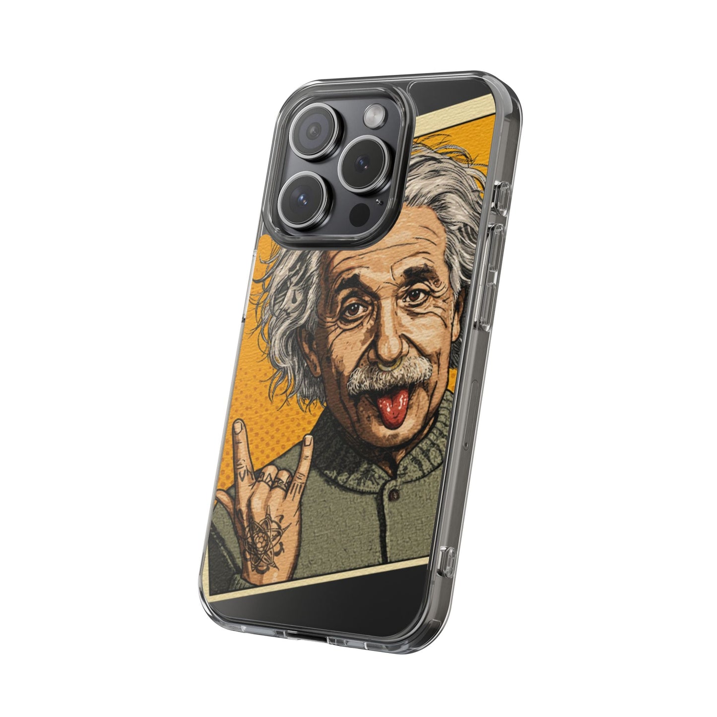 Edgy Einstein Clear Phone Cases