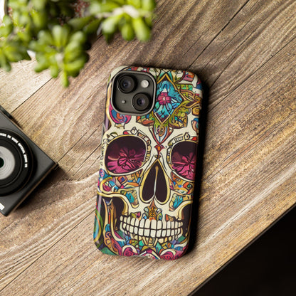 Colorful Sugar Skull Tough Phone Case