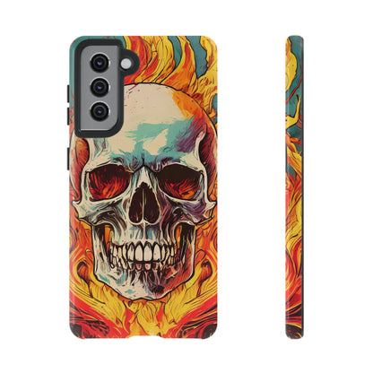 Flaming Skull Tough Phone Case