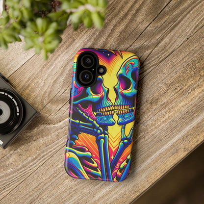 Colorful Skull Couple Tough Phone Case