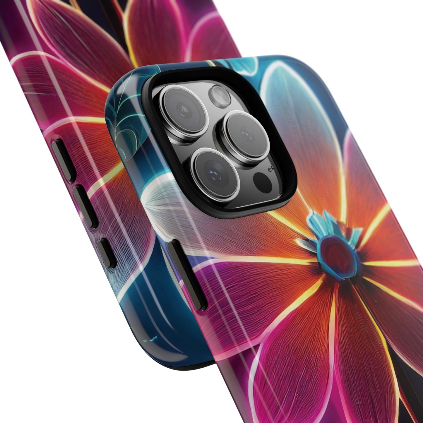 Vibrant Neon Flowers Tough Phone Case