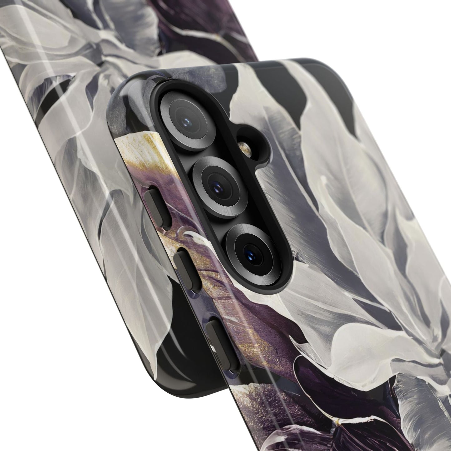 White & Plum Floral Tough Phone Case