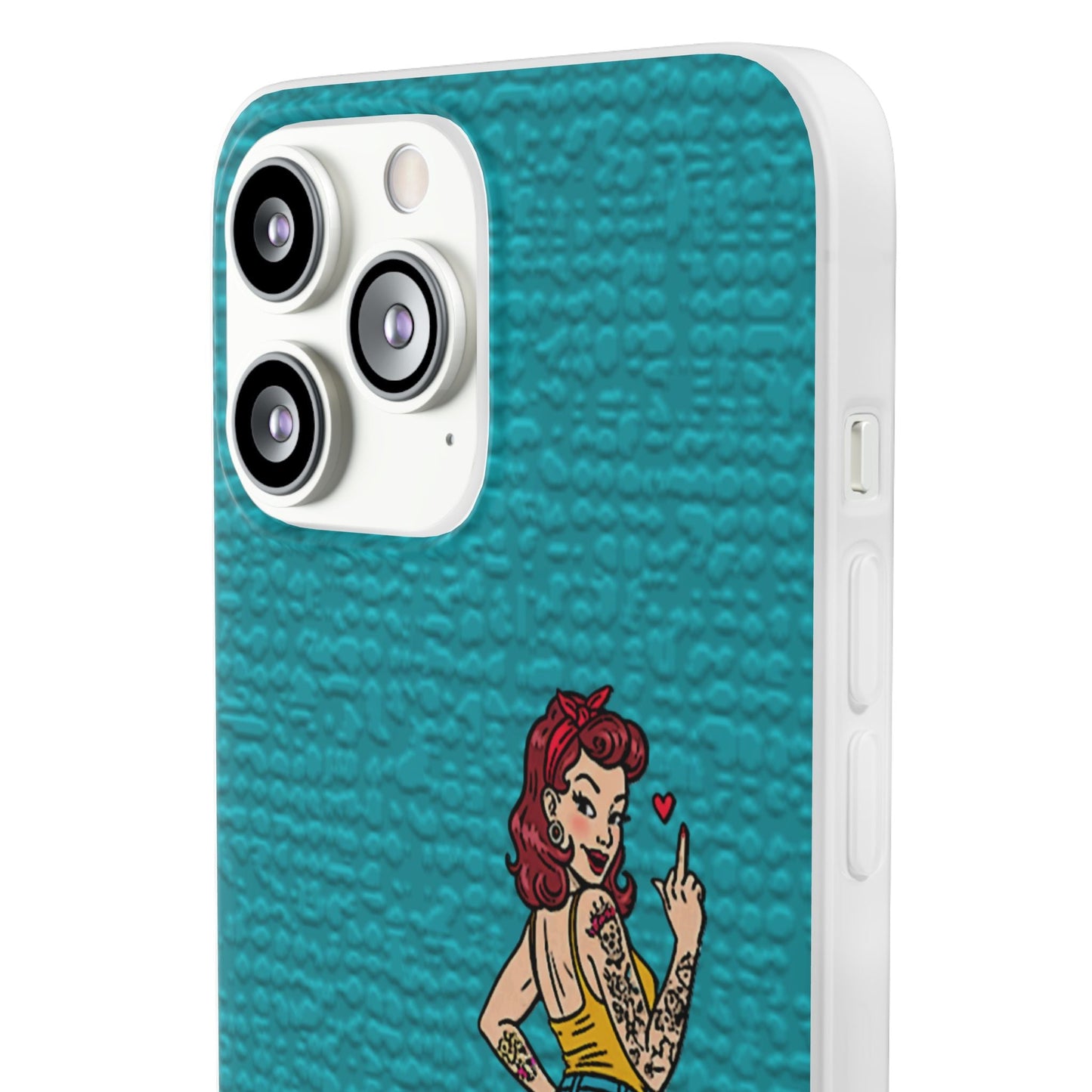Sassy Pin-Up Stupid Boys Teal Flexi Phone Case