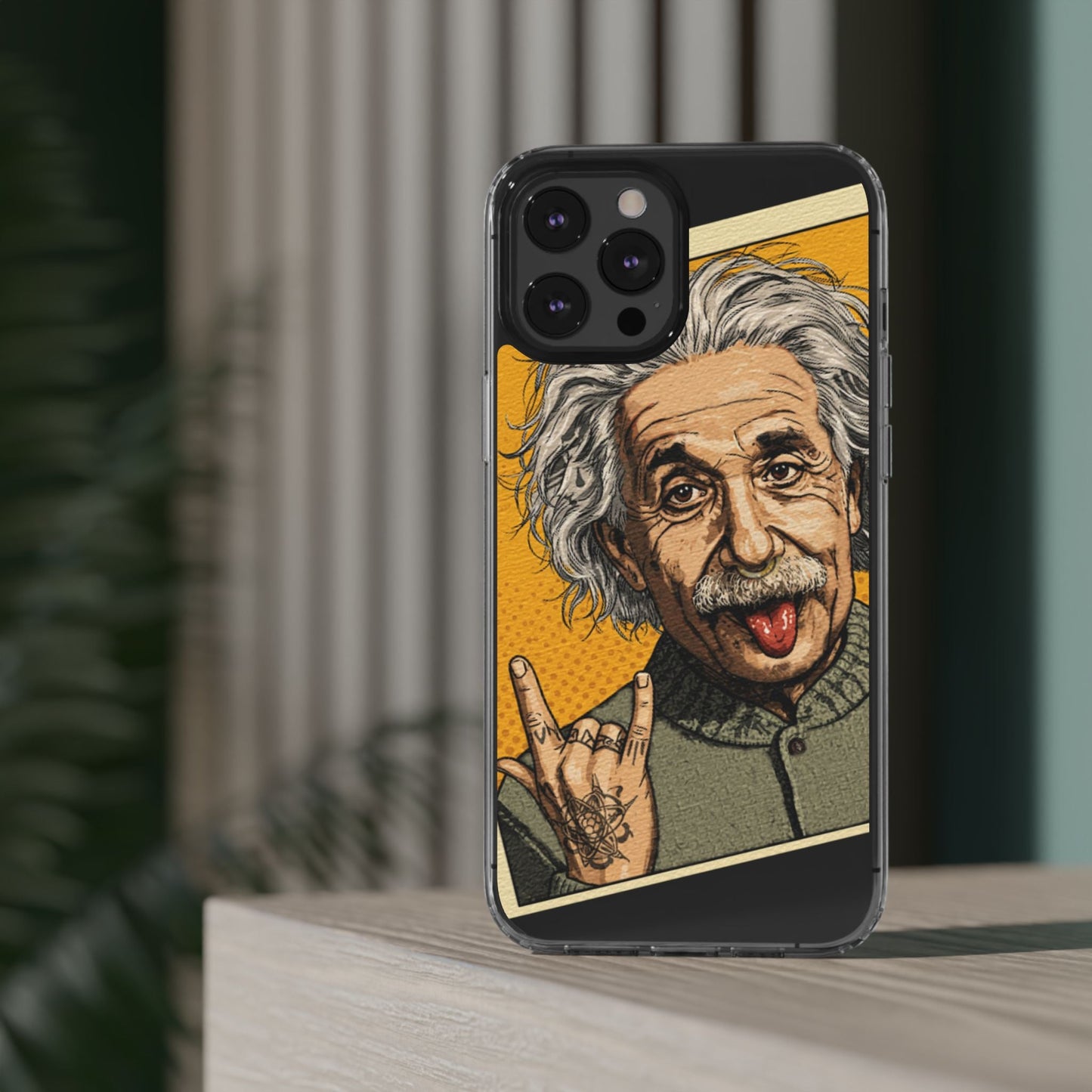 Edgy Einstein Clear Phone Cases