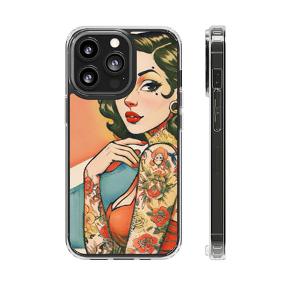 Retro Pin Up Clear Phone Case