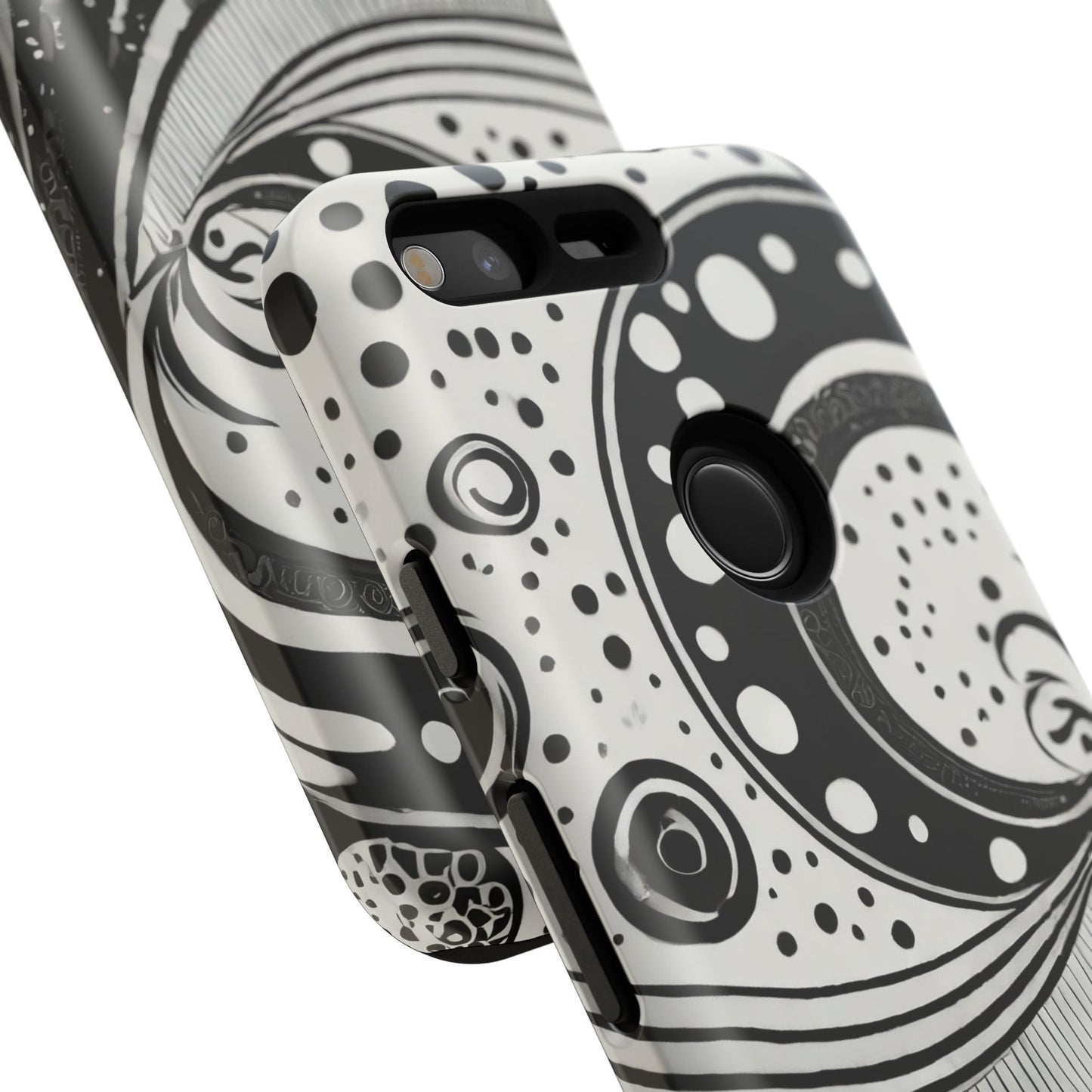 Artistic Black & White Swirl Tough Phone Case