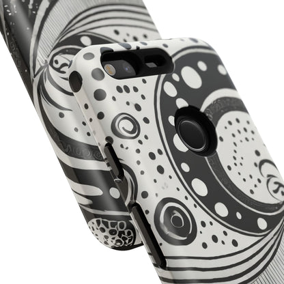 Artistic Black & White Swirl Tough Phone Case