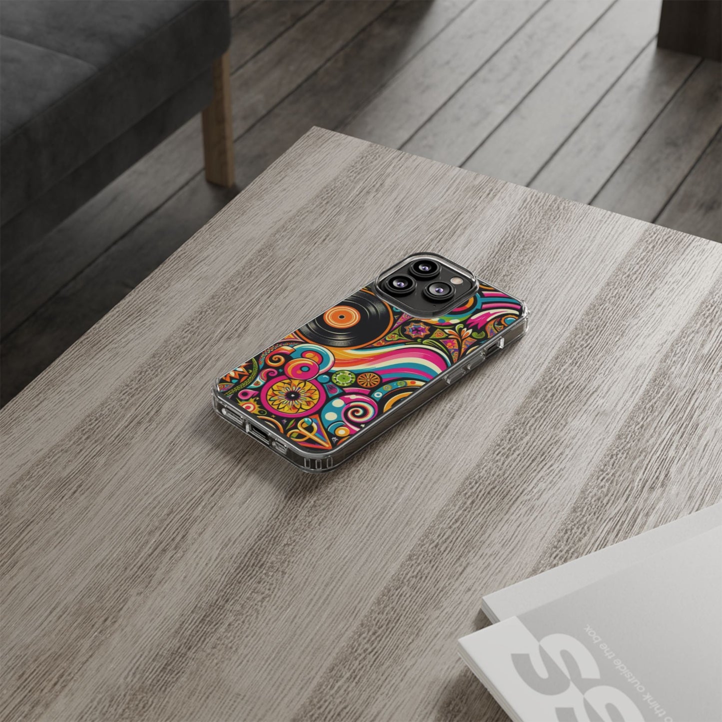 Colorful Vinyl Record Clear Phone Case