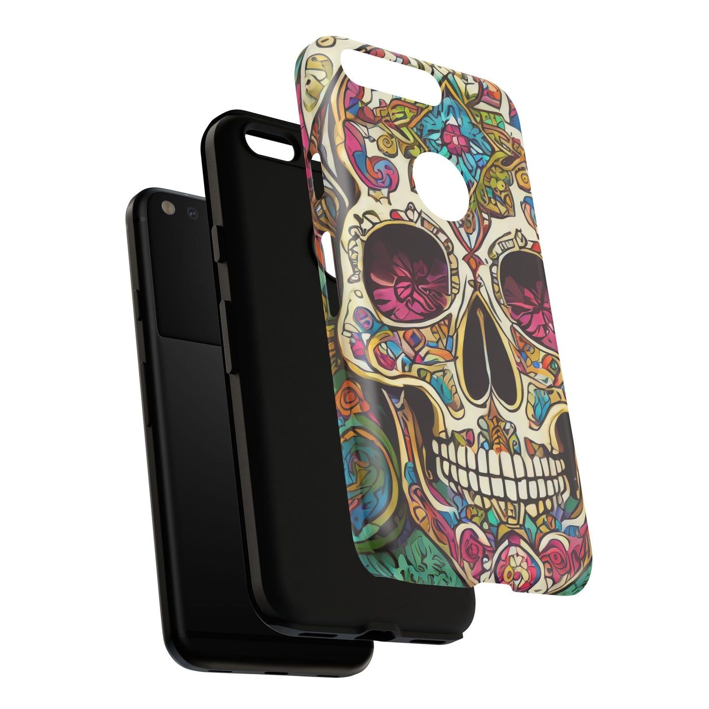 Colorful Sugar Skull Tough Phone Case