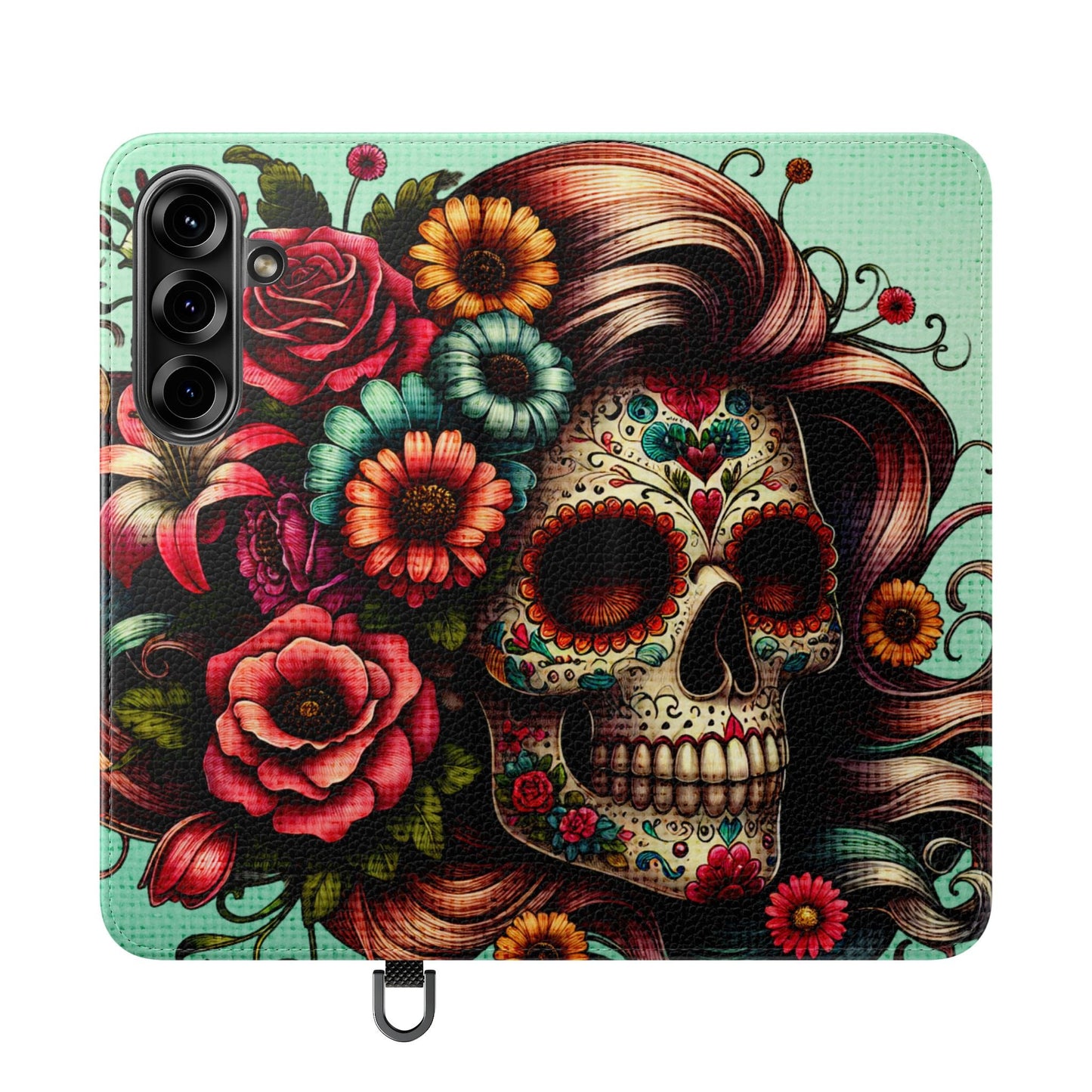 Sugar Skull Flip Wallet Phone Case