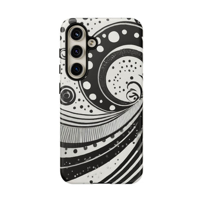 Artistic Black & White Swirl Tough Phone Case