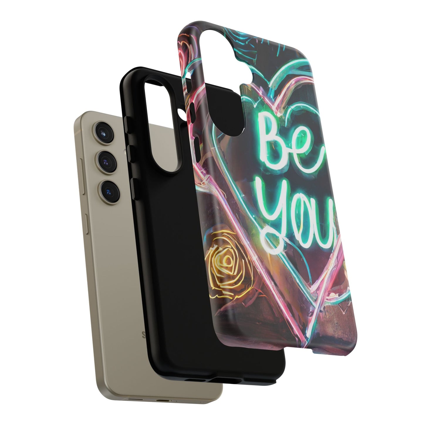 Be You Colorful Neon Heart Tough Phone Case