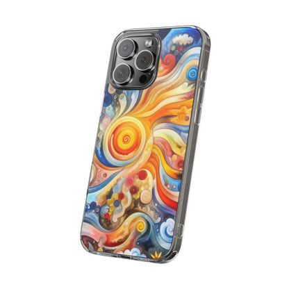Colorful Abstract Swirl Clear Phone Case