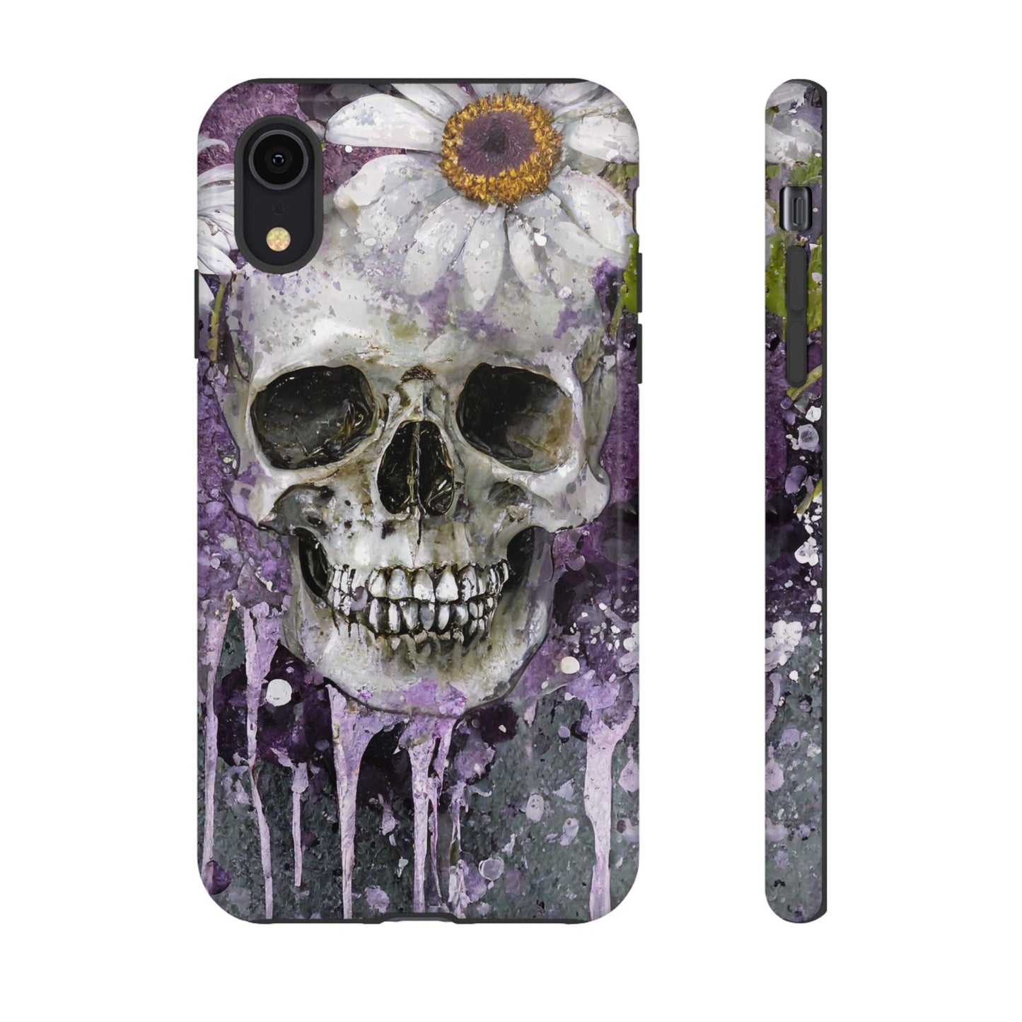 Plum Skull and Daisy Tough Phone Case