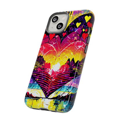 Vibrant Heart Sunset Tough Phone Case
