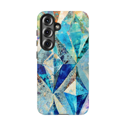 Diamond Blue Abstract Tough Phone Case