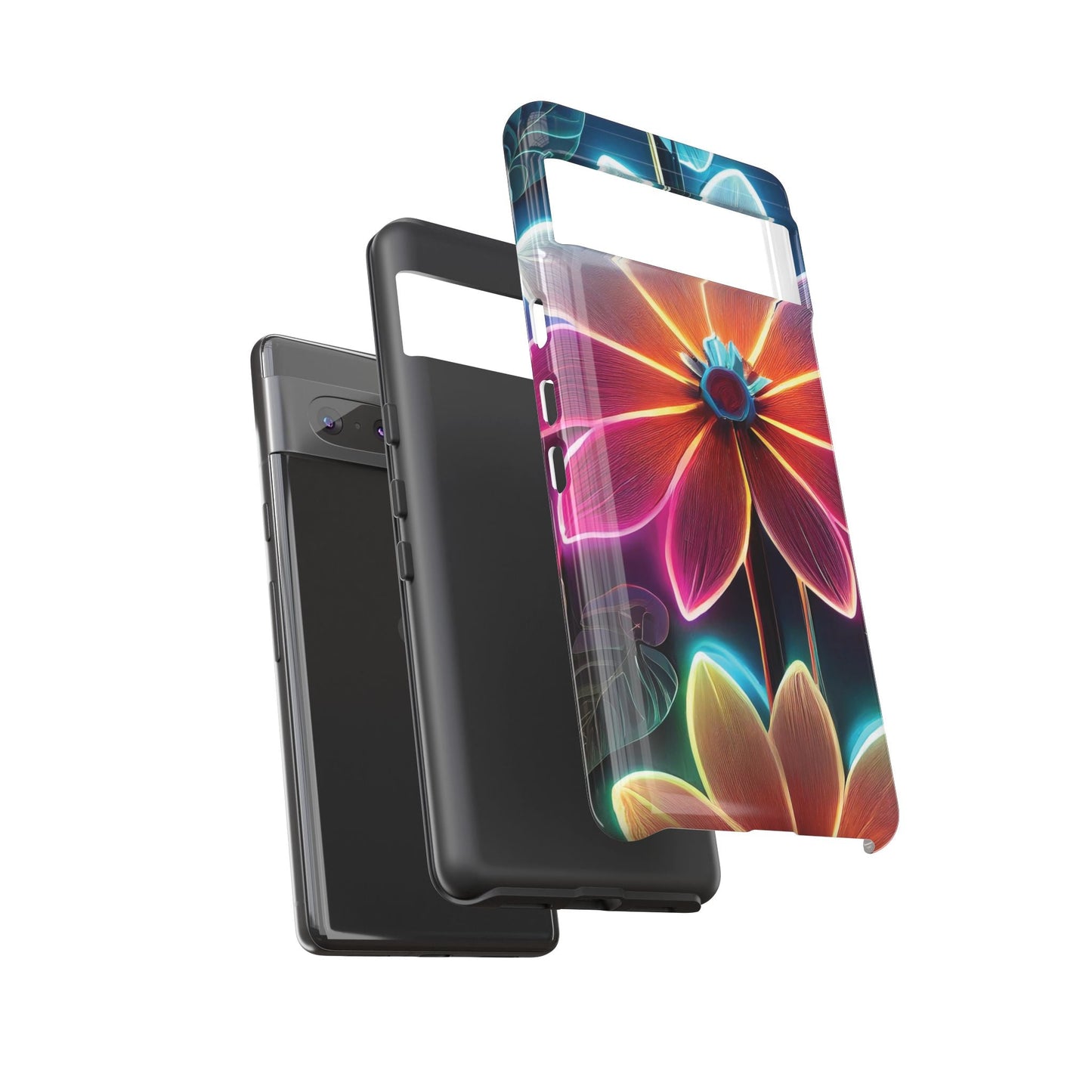 Vibrant Neon Flowers Tough Phone Case