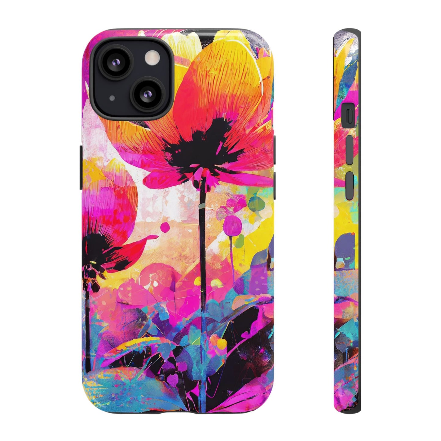 Neon Floral Tough Phone Case