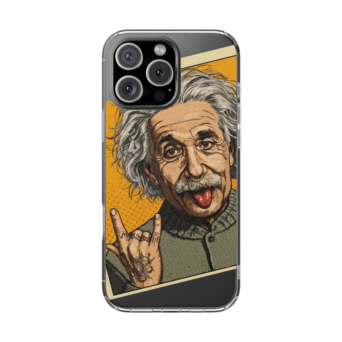 Edgy Einstein Clear Phone Cases