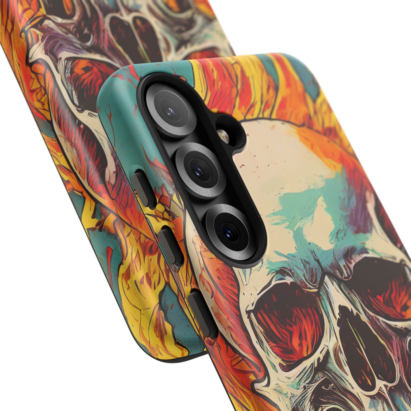 Flaming Skull Tough Phone Case