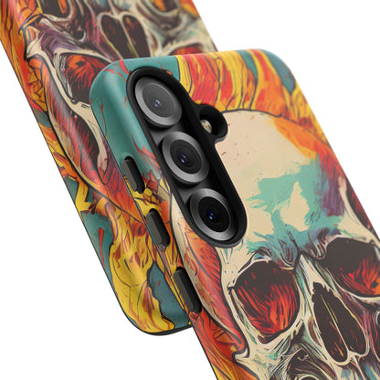 Flaming Skull Tough Phone Case