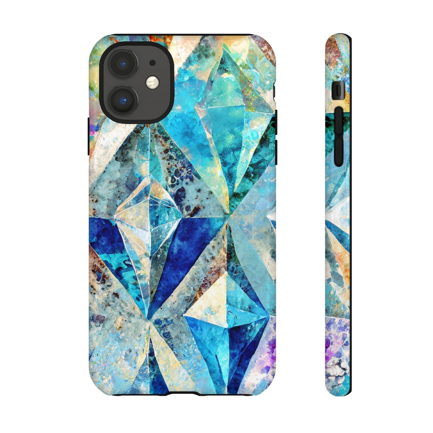Diamond Blue Abstract Tough Phone Case