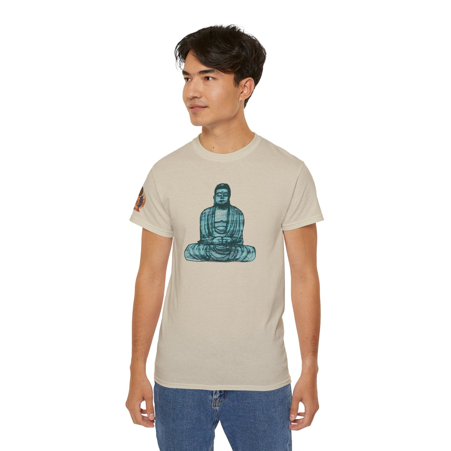 Fine Art Buddha Chalk Drawing Print Unisex Ultra Cotton Tee
