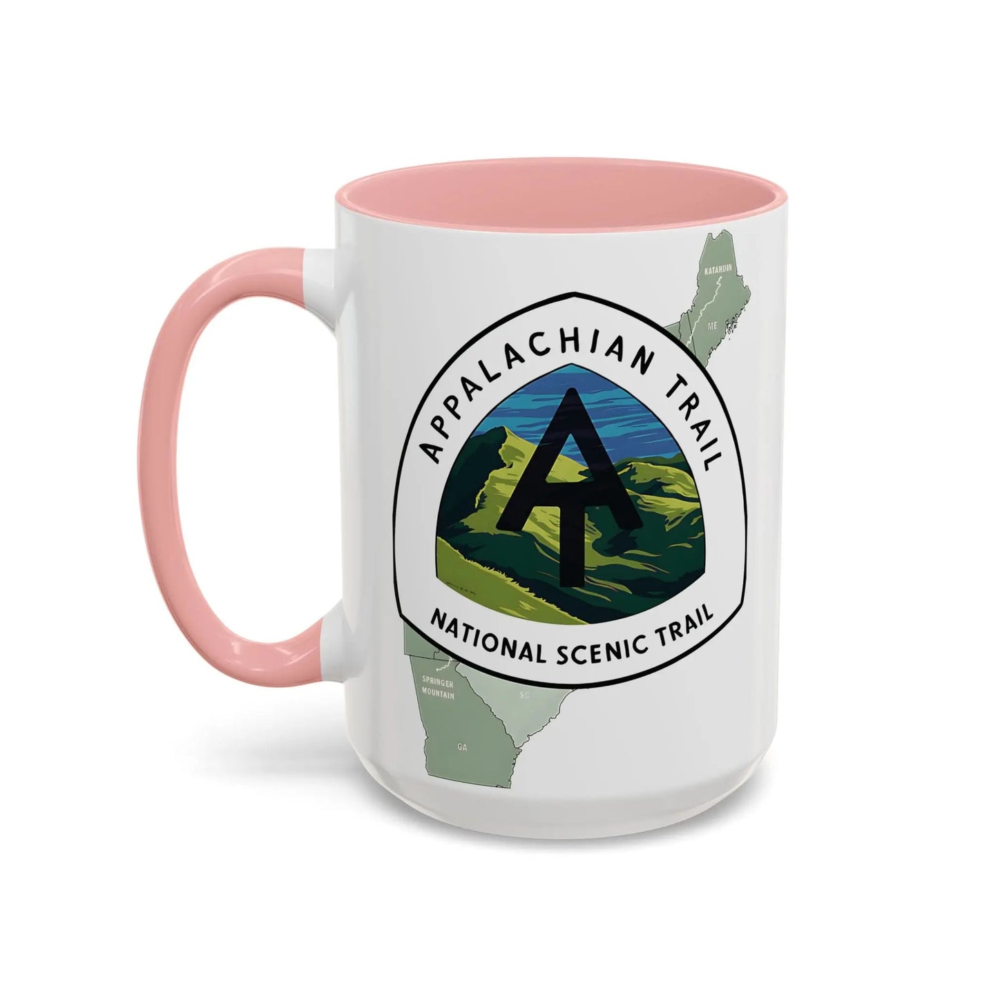 Appalachian National Scenic Trail Accent Coffee Mug 11oz 15oz Blue Black Pink Red