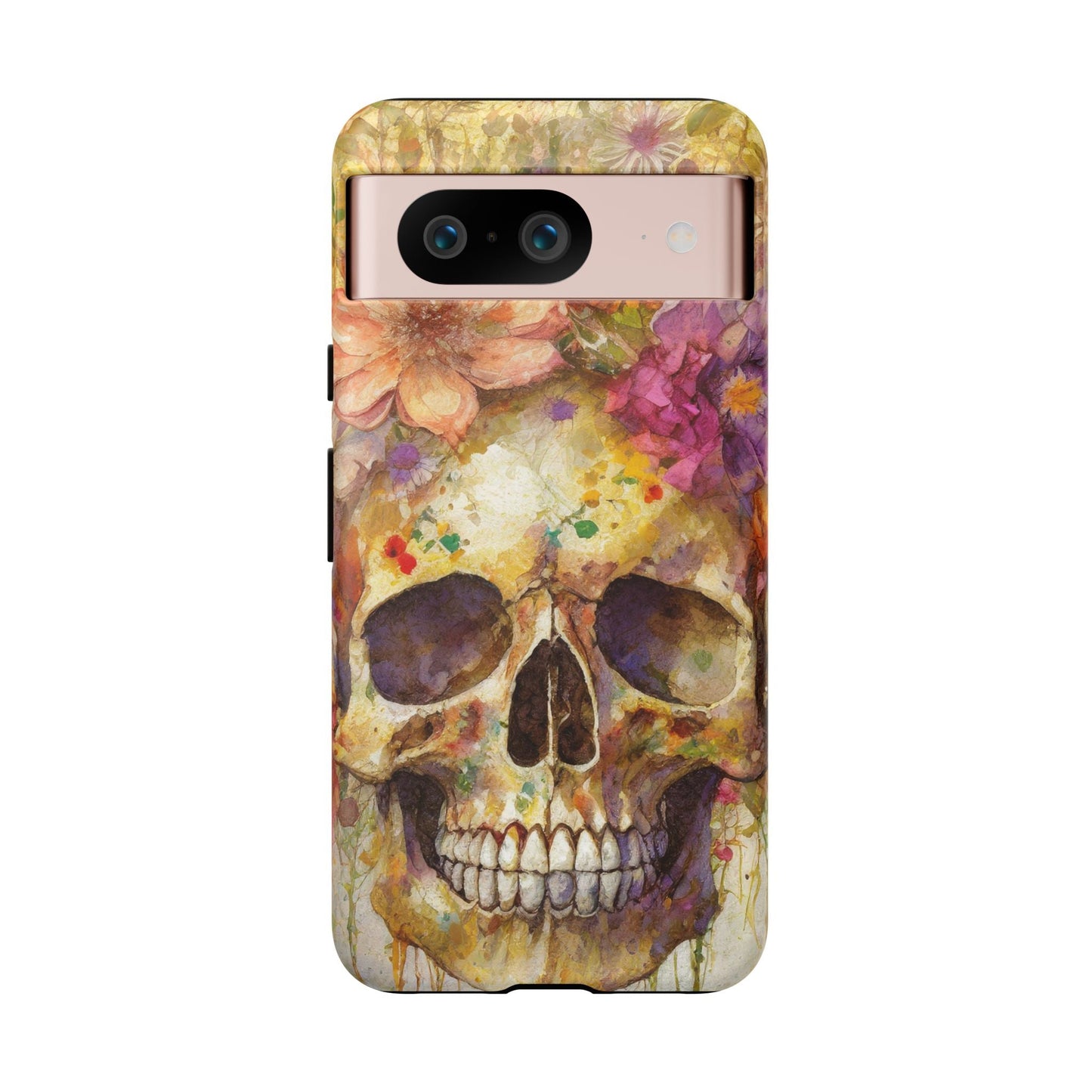 Unique Floral Skull Tough Phone Case
