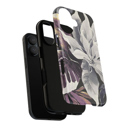 White & Plum Floral Tough Phone Case