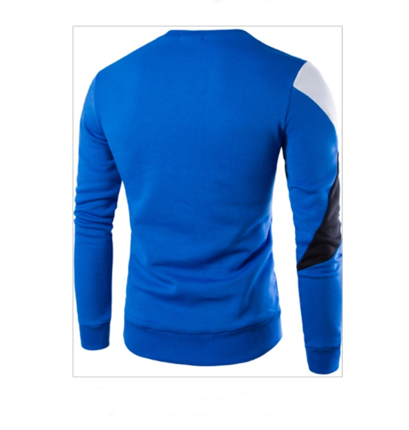Men's Cotton Colorblock Patchwork Sweatshirt - Geometric Design
