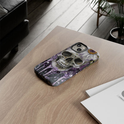 Plum Skull and Daisy Tough Phone Case