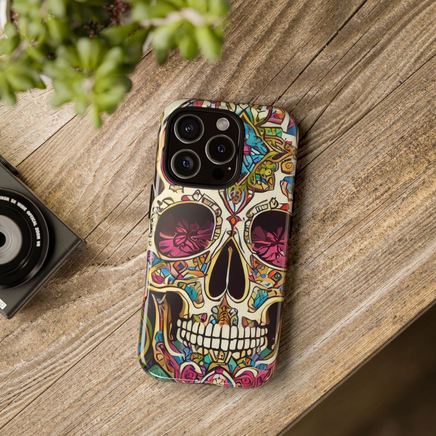 Colorful Sugar Skull Tough Phone Case