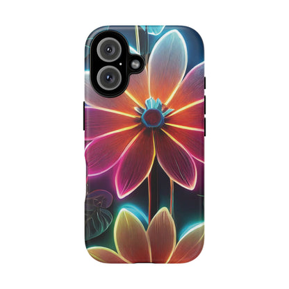 Vibrant Neon Flowers Tough Phone Case