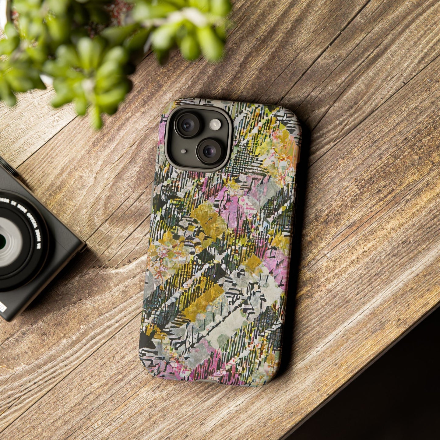 Purple Plaid Floral Artistic Tough Phone Case
