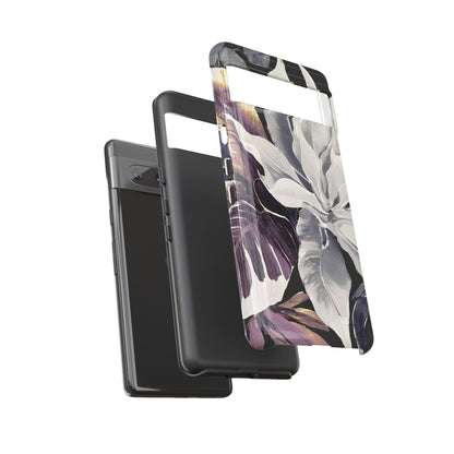 White & Plum Floral Tough Phone Case