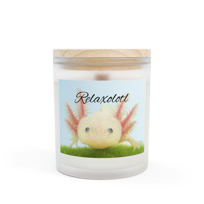 Relaxolotl Crackling Wooden Wick Frosted Glass Candle (11 oz)