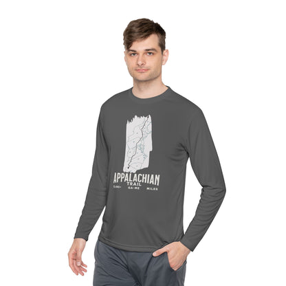 Appalachian Trail White Blaze Map Unisex Fit Tech Sport  Long Sleeve Performance Shirt