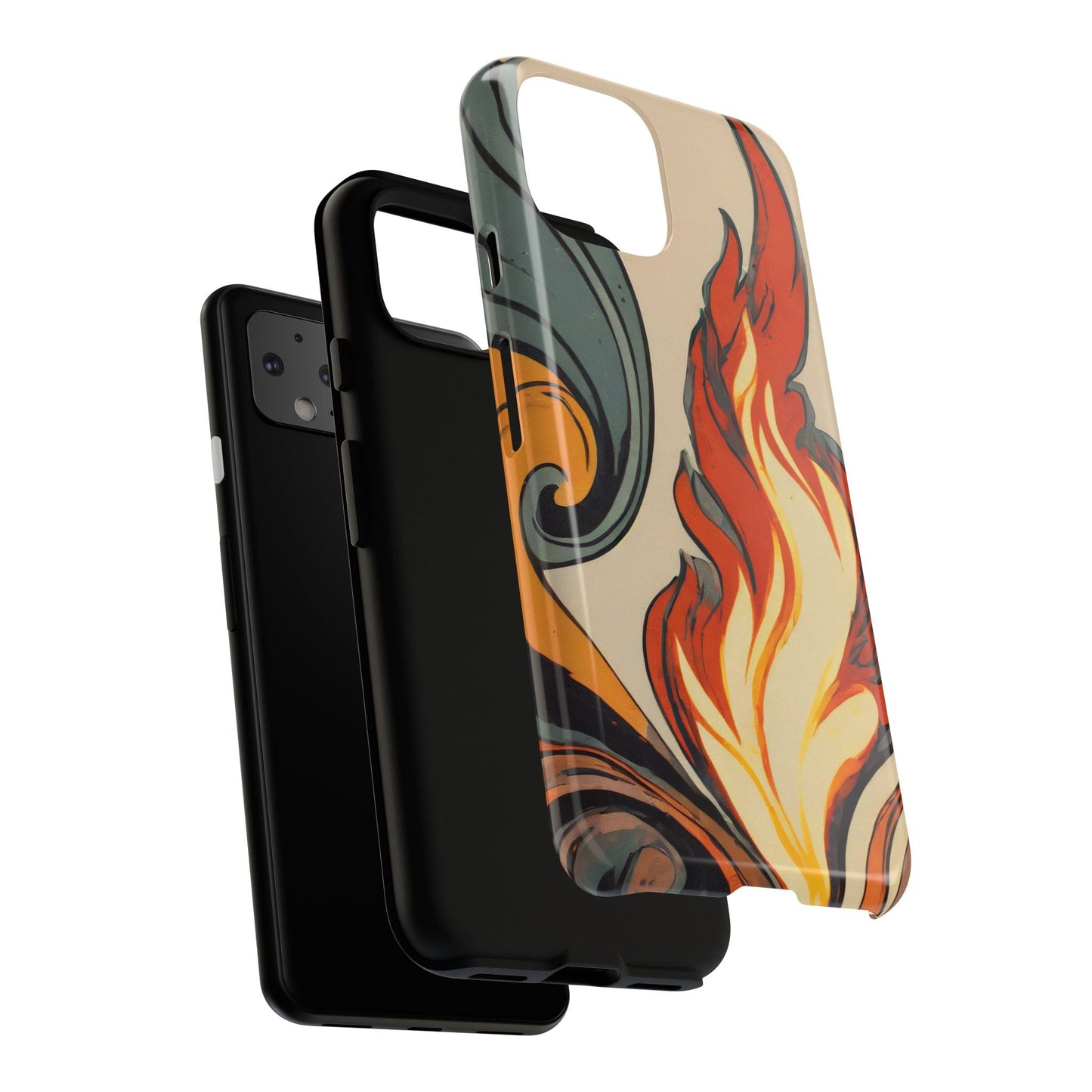 Artistic Flames Abstract Tough Phone Case