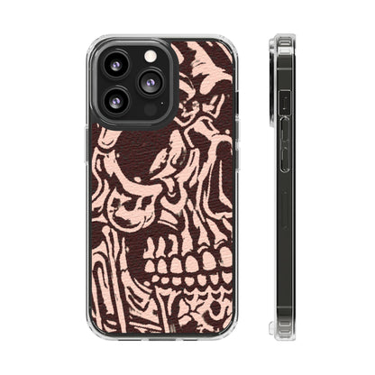 Gothic Abstract Skull Clear Phone Case