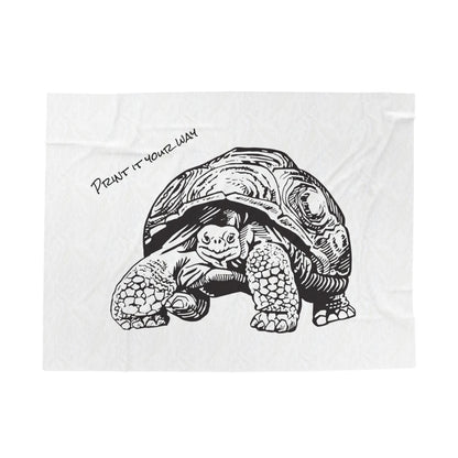 Customizable Illustrated Tortoise Plush Throw