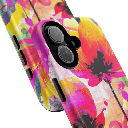 Neon Floral Tough Phone Case