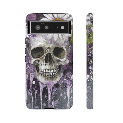 Plum Skull and Daisy Tough Phone Case