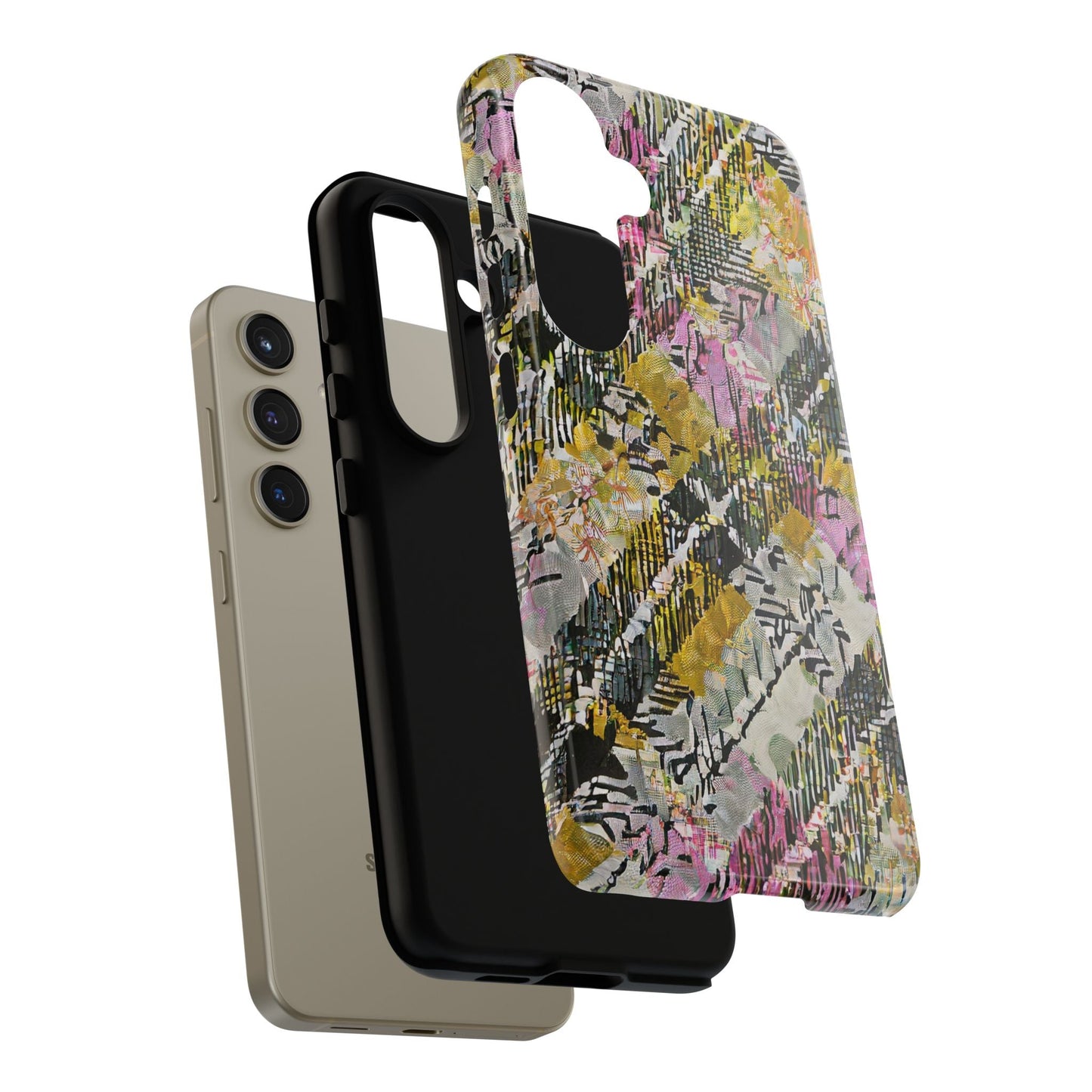 Purple Plaid Floral Artistic Tough Phone Case