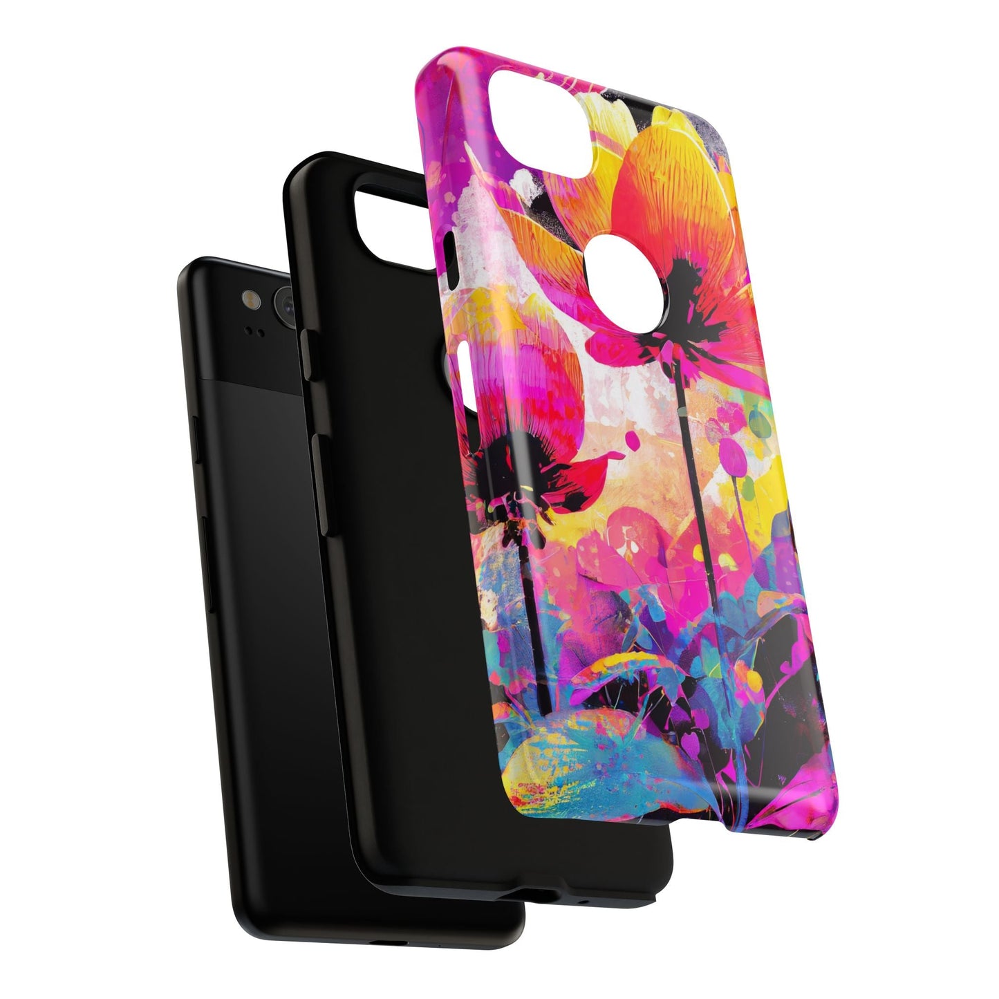 Neon Floral Tough Phone Case